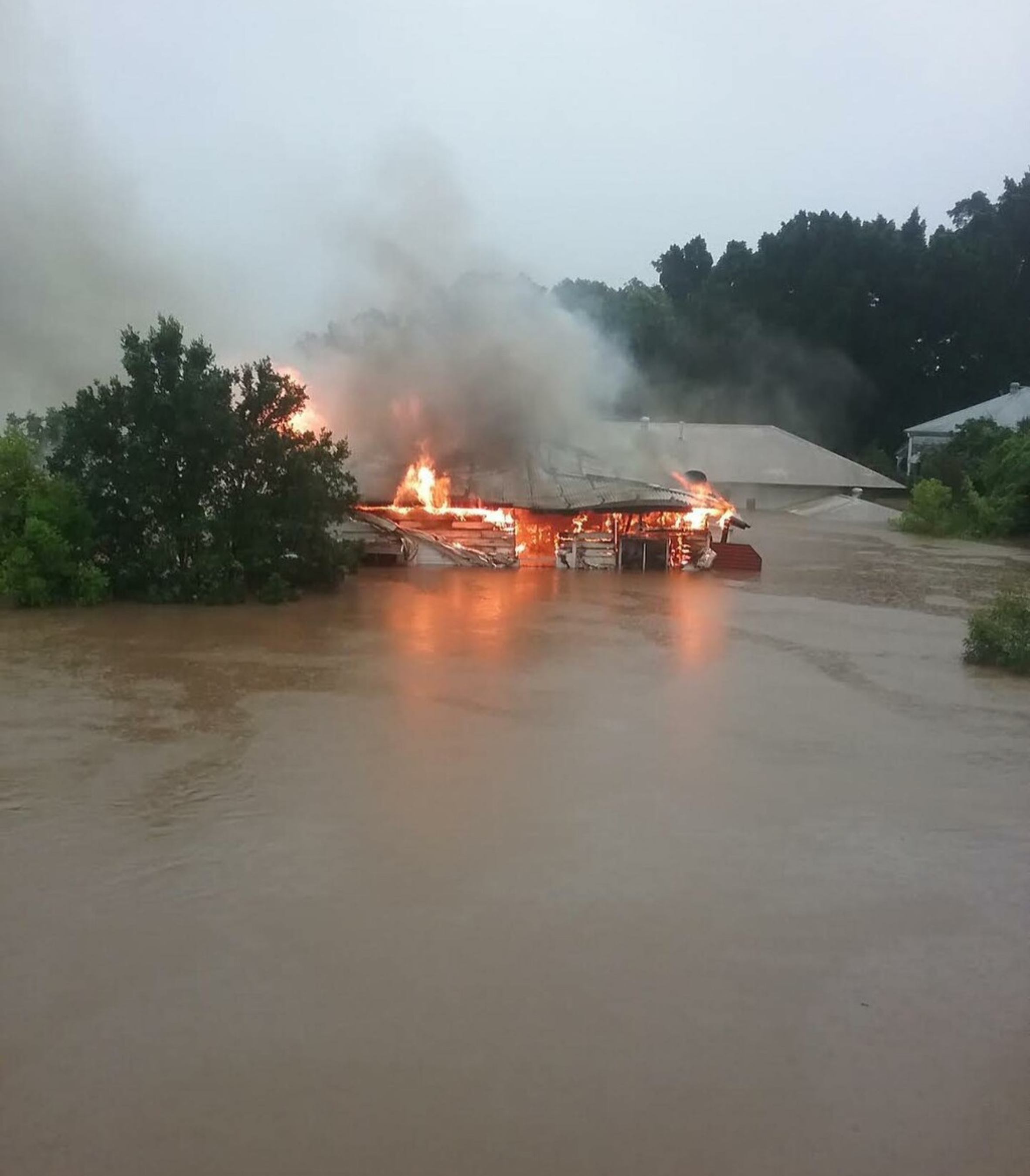 Burning House During Lismore Floods